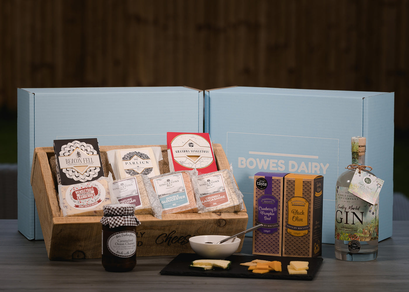 The Lancy Cheese Box Hamper with Gin, Vodka or Limoncello