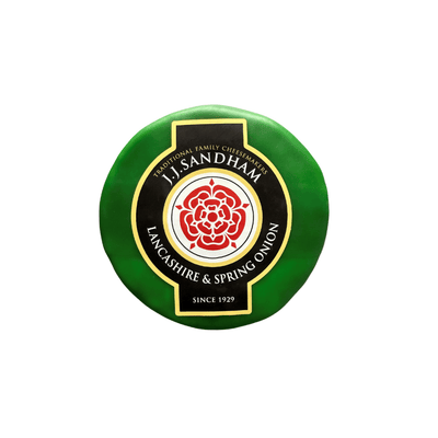 JJ Sandham Lancashire and Spring Onion Cheese Truckle, 200g
