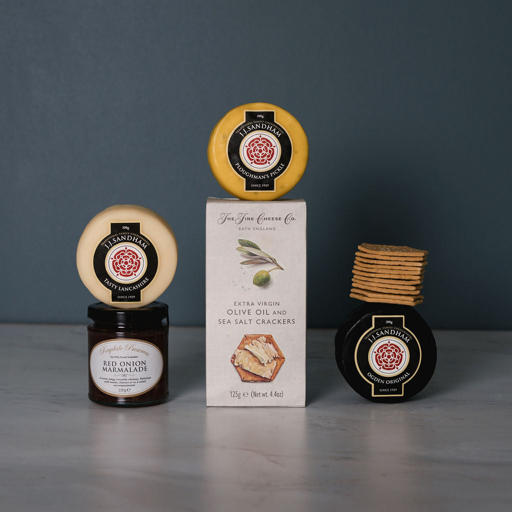 Traditional cheese truckles in cheese gift box hamper produce by Bowes Dairy Produce