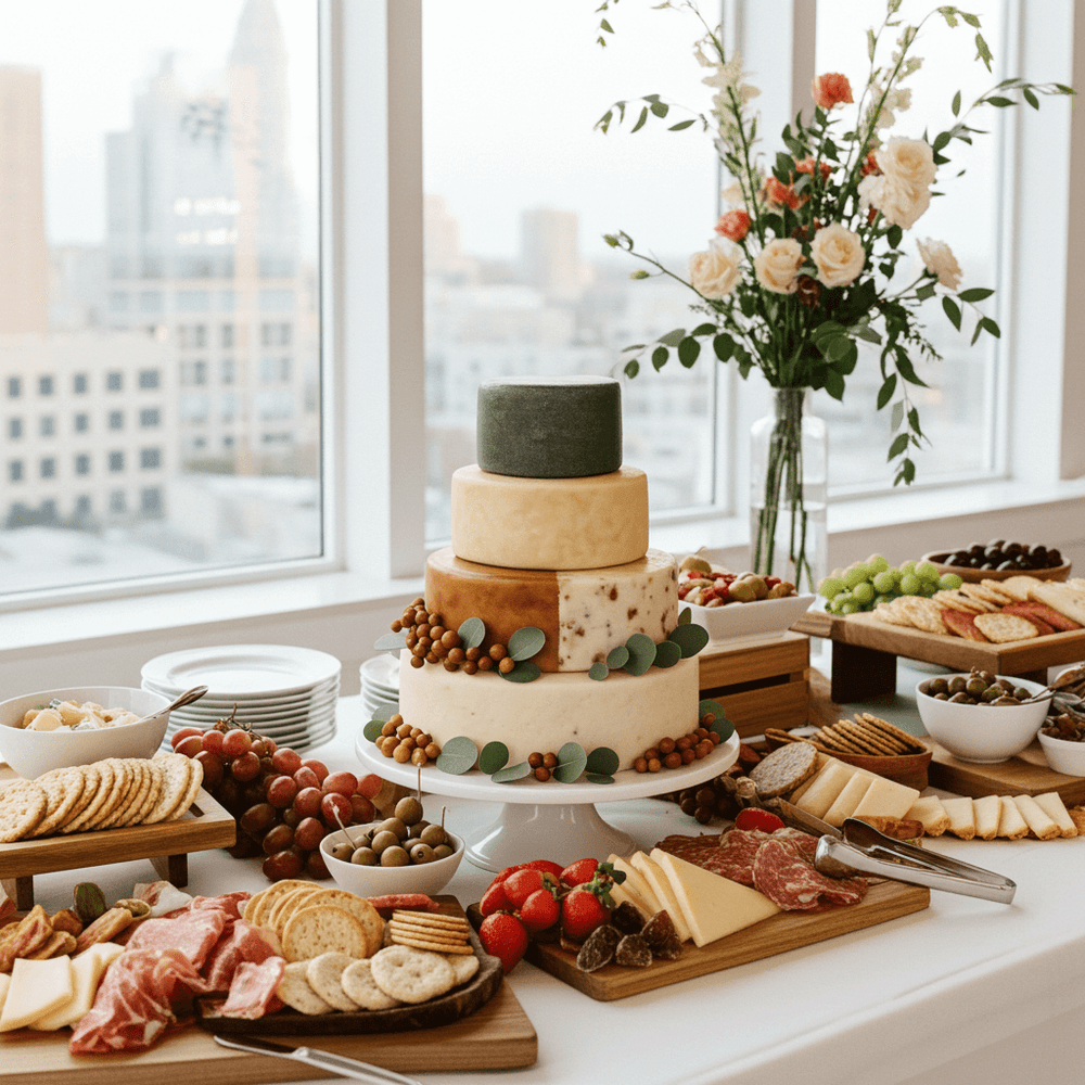 Cheese Celebration Tower - Wedding Cheese Cake
