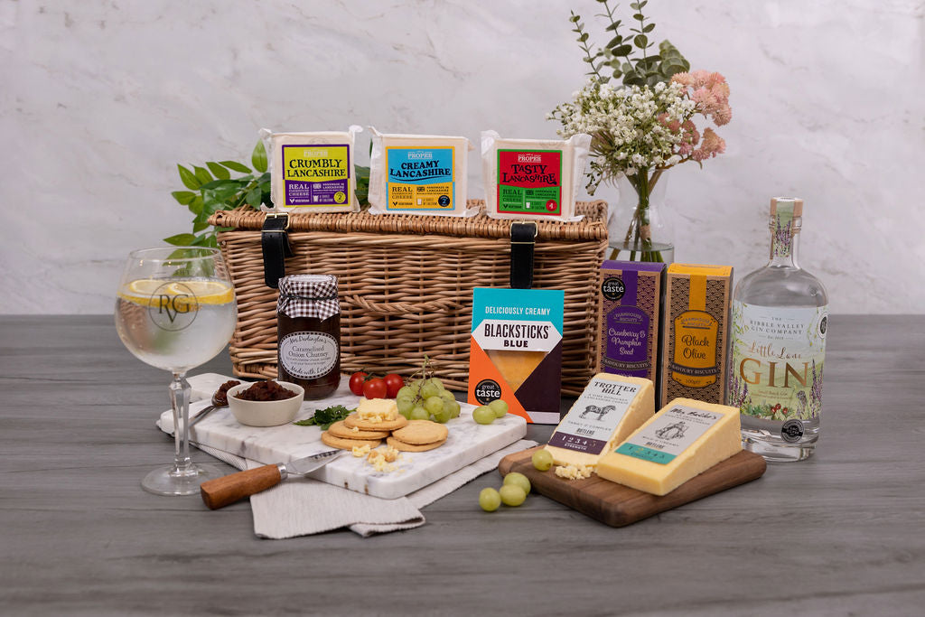 The Lancy Cheese Box Hamper with Gin, Vodka or Limoncello