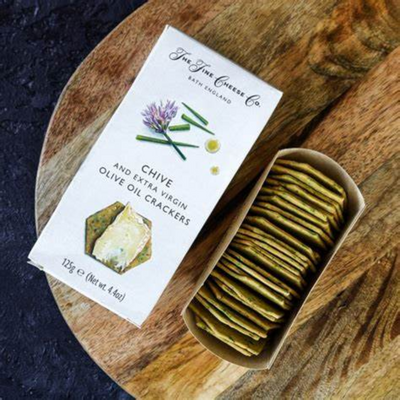 Chive and Extra Virgin Olive Oil Crackers, 125g